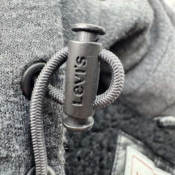 Levis Full Zip Jacket Men's 2XLT Black Vegan Leather Pleather Snap 2XL tall Moto - Picture 5 of 12